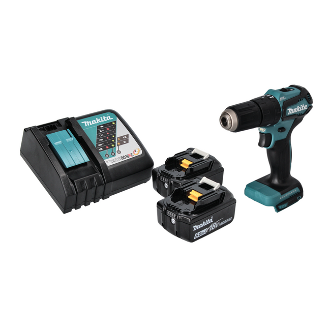 Makita DHP 483 RG akumulatorowa wiertarko-wkrętarka udarowa 18 V 40 Nm bezszczotkowa + 2x akumulator 6,0 Ah + ładowarka