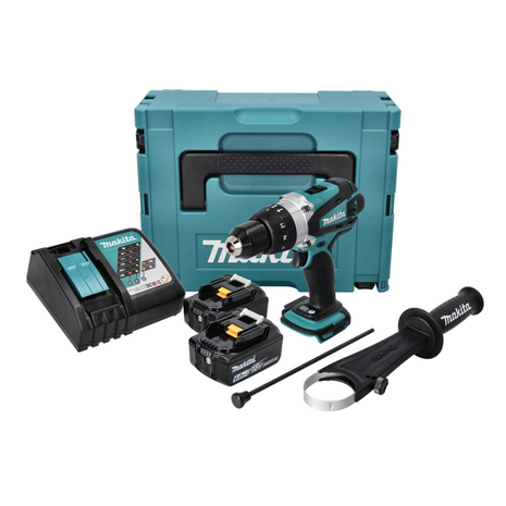 Taladro percutor inalámbrico Makita DHP 458 RGJ 18 V 91 Nm + 2x baterías 6,0 Ah + cargador + Makpac