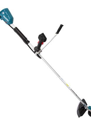 Desbrozadora de batería Makita DUR 368 AG 36 V (2 x 18 V) de dos mangos sin escobillas + 2 baterías de 6,0 Ah - sin cargador