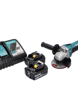 Amoladora angular a batería Makita DGA 452 RM 18 V 115 mm + 2x baterías 4,0 Ah + cargador