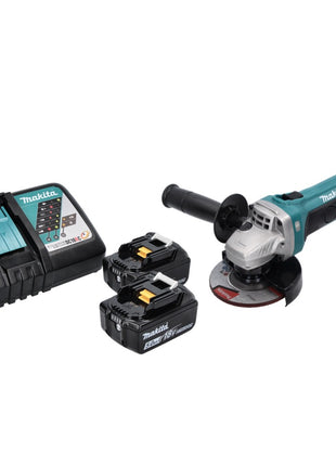 Makita DGA 452 RT Akku Winkelschleifer 18 V 115 mm + 2x Akku 5,0 Ah + Ladegerät