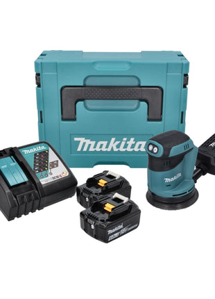 Makita DBO 180 RGJ Akku Exzenterschleifer 18 V 125 mm + 2x Akku 6,0 Ah + Ladegerät + Makpac - Toolbrothers