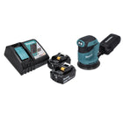 Makita DBO 180 RF Akku Exzenterschleifer 18 V 125 mm + 2x Akku 3,0 Ah + Ladegerät - Toolbrothers