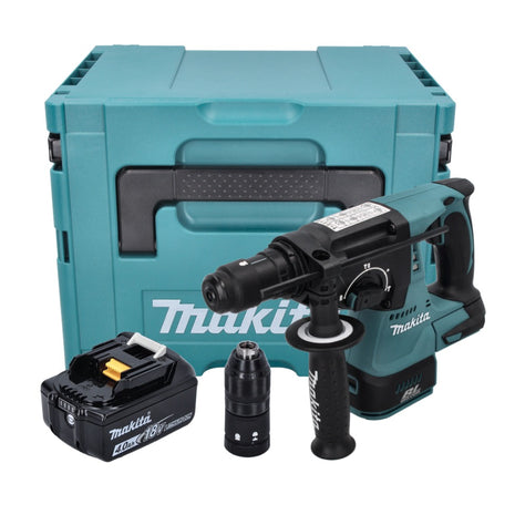 Makita DHR 243 M1J Akku Bohrhammer 18 V 2,0 J SDS plus Brushless + 1x Akku 4,0 Ah + Makpac - ohne Ladegerät