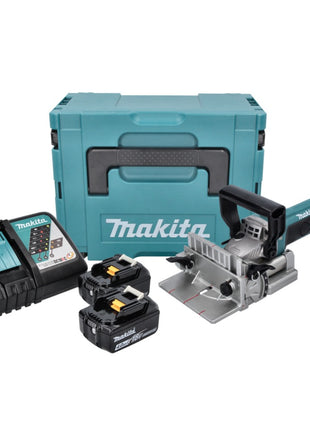 Makita DPJ 180 RMJ Akku Nutfräse 18 V 100 mm + 2x Akku 4,0 Ah + Ladegerät + Makpac - Toolbrothers