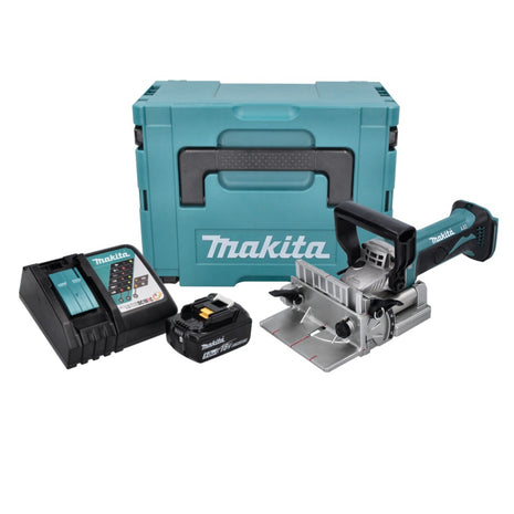 Makita DPJ 180 RT1J Akku Nutfräse 18 V 100 mm + 1x Akku 5,0 Ah + Ladegerät + Makpac - Toolbrothers