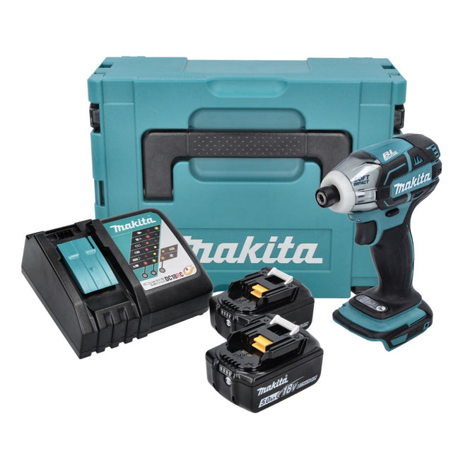 Makita DTS 141 RTJ akumulatorowa wkrętarka impulsowa 18 V 40 Nm 1/4" bezszczotkowa + 2x akumulator 5,0 Ah + ładowarka + Makpac