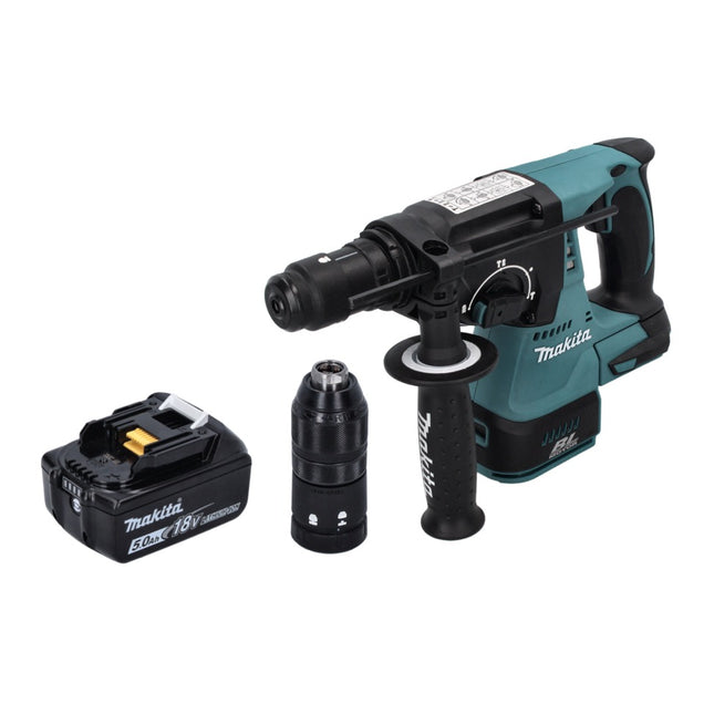 Makita DHR 243 T1 akumulatorowa wiertarko-wkrętarka udarowa 18 V SDS plus Brushless + 1x akumulator 5,0 Ah - bez ładowarki