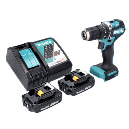 Makita DHP 487 RA akumulatorowa wiertarko-wkrętarka udarowa 18 V 40 Nm bezszczotkowa + 2x akumulator 2,0 Ah + ładowarka