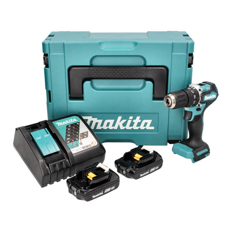 Makita DHP 487 RAJ Akku Schlagbohrschrauber 18 V 40 Nm Brushless + 2x Akku 2,0 Ah + Ladegerät + Makpac