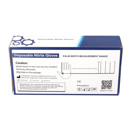 Nitrylowe rękawiczki jednorazowe w pudełku z dozownikiem czarne 100 sztuk rozmiar S / Small - niesterylne