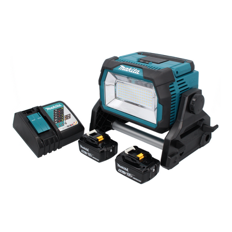 Makita DML 809 RT akumulatorowy reflektor budowlany LED 18 V 10000 lm + 2x akumulator 5,0 Ah + ładowarka