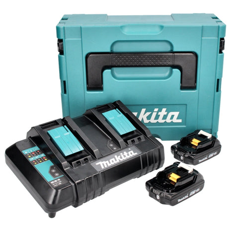 Makita Power Source Kit 18 V mit 2x BL 1820 B 2,0 Ah Akku ( 197254-9 ) + DC 18 SH Doppel Ladegerät ( 199687-4 ) + Makpac