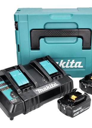 Zestaw Makita Power Source Kit 18 V z akumulatorem 2x BL 1830 B 3,0 Ah ( 197599-5 ) + podwójna ładowarka DC 18 SH ( 199687-4 ) + Makpac