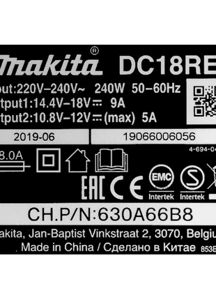 Makita Power Source Kit 18 V mit 2x BL 1850 B Akku 5,0 Ah ( 2x 197280-8 ) + DC 18 RE Multi Schnell Ladegerät ( 198720-9 )