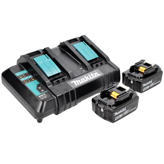 Zestaw Makita Power Source Kit 18 V z akumulatorem 2x BL 1850 B 5,0 Ah ( 197280-8 ) + podwójna ładowarka DC 18 SH ( 199687-4 )