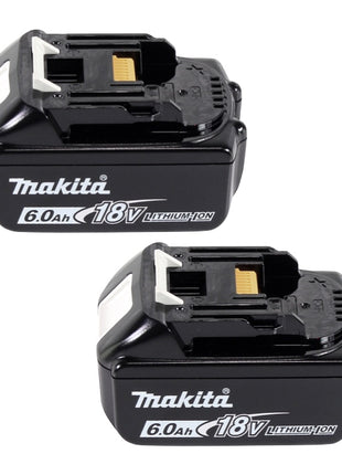 Makita Power Source Kit 18 V mit 2x BL 1860 B 6,0 Ah Akku ( 197422-4 ) + DC 18 SH Doppel Ladegerät ( 199687-4 )