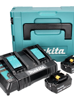 Zestaw Makita Power Source Kit 18 V z akumulatorem 2x BL 1860 B 6,0 Ah ( 197422-4 ) + podwójna ładowarka DC 18 SH ( 199687-4 ) + Makpac