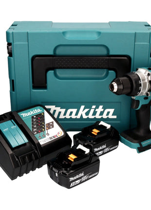 Makita DDF 486 RFJ taladro atornillador inalámbrico 18 V 130 Nm sin escobillas + 2 baterías 3,0 Ah + cargador + Makpac