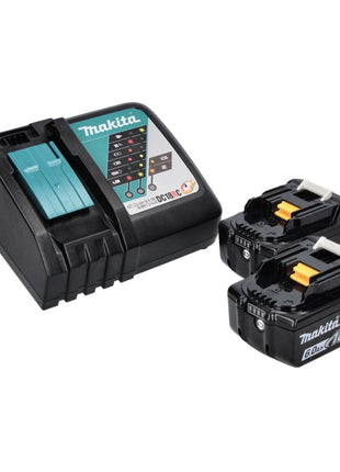 Makita DDF 486 RGJ taladro atornillador inalámbrico 18 V 130 Nm sin escobillas + 2 baterías 6,0 Ah + cargador + Makpac