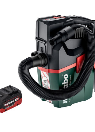 Metabo AS 18 HEPA PC Compact Akku Sauger 18 V 6 l Nass und Trocken Sauger mit Blasfunktion + 1x Akku 8,0 Ah - ohne Ladegerät