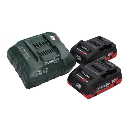 Metabo AS 18 HEPA PC Compact Akku Sauger 18 V 6 l Nass und Trocken Sauger mit Blasfunktion + 2x Akku 4,0 Ah + Ladegerät + 5x Filterbeutel