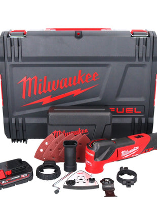 Milwaukee M18 FMT-201X FUEL multiherramienta a batería 18 V sin escobillas + 1x batería 2.0 Ah + set de accesorios 7 piezas + caja HD - sin cargador