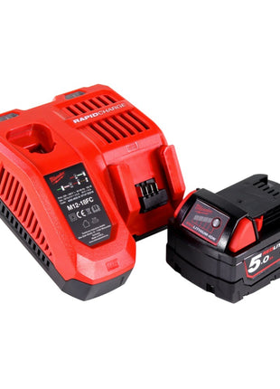 Milwaukee M18 FMT-501X FUEL multiherramienta a batería 18 V sin escobillas + 1x batería 5.0 Ah + cargador + set de accesorios 7 piezas + caja HD