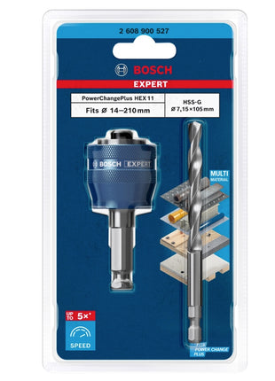 Bosch EXPERT Power Change Plus Hex 11 Adapter 7,15 x 105 mm HSS-G wiertło ( 2608900527 ) wielomateriałowe węglik spiekany - następca 2608594258