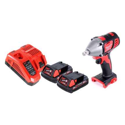 Milwaukee M18 BIW12-202FC Akku Schlagschrauber 18 V 240 Nm 1/2" + 2x Akku 2,0 Ah + Ladegerät