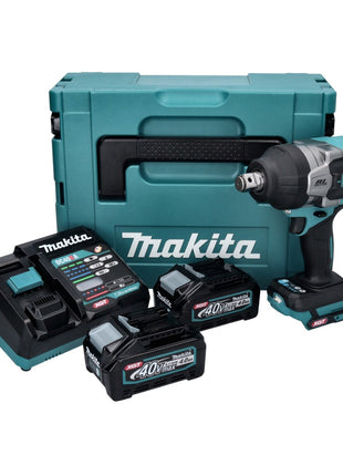 Makita TW 001 GM201 Perceuse-visseuse à chocs sans fil 40 V max 1800 Nm Brushless XGT + 2x Batteries 4.0 Ah + Chargeur + Coffret Makpac