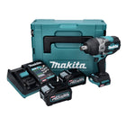 Makita TW 001 GM201 Perceuse-visseuse à chocs sans fil 40 V max 1800 Nm Brushless XGT + 2x Batteries 4.0 Ah + Chargeur + Coffret Makpac