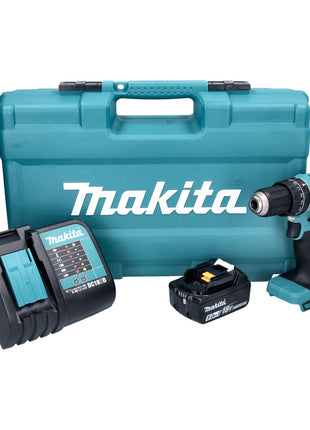 Makita DHP 485 STX5 Akku Schlagbohrschrauber 18 V 50 Nm Brushless + 1x Akku 5,0 Ah + Ladegerät + 101 tlg. Zubehör Set + Koffer