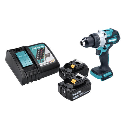 Makita DHP 486 RT akumulatorowa wiertarko-wkrętarka udarowa 18 V 130 Nm bezszczotkowa + 2x akumulator 5,0 Ah + ładowarka