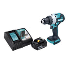 Makita DHP 486 RG1 akumulatorowa wiertarko-wkrętarka udarowa 18 V 130 Nm bezszczotkowa + 1x akumulator 6,0 Ah + ładowarka