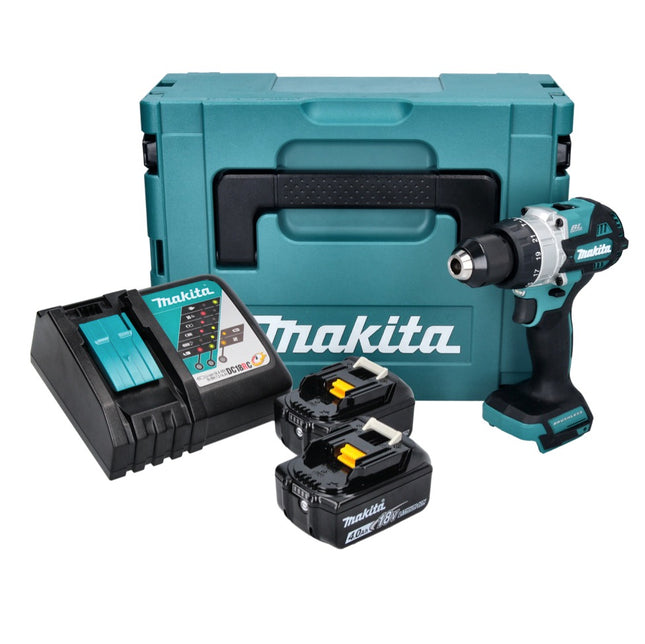 Makita DHP 486 RMJ akumulatorowa wiertarko-wkrętarka udarowa 18 V 130 Nm bezszczotkowa + 2x akumulator 4,0 Ah + ładowarka + Makpac