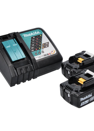 Makita DHP 486 RTJ akumulatorowa wiertarko-wkrętarka udarowa 18 V 130 Nm bezszczotkowa + 2x akumulator 5,0 Ah + ładowarka + Makpac