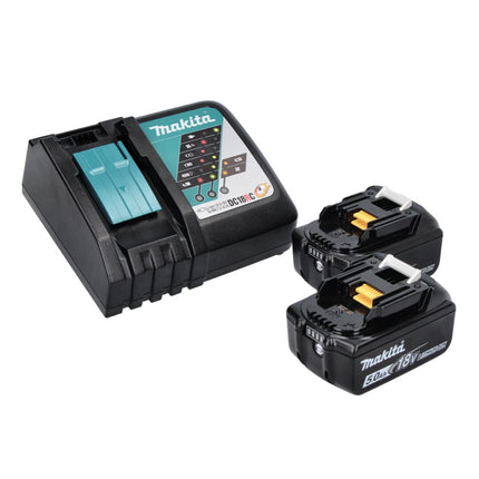 Makita DHP 486 RTJ akumulatorowa wiertarko-wkrętarka udarowa 18 V 130 Nm bezszczotkowa + 2x akumulator 5,0 Ah + ładowarka + Makpac