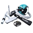 Makita DCL 501 G1 Akku Staubsauger 18 V Brushless + 1x Akku 6,0 Ah + Zubehör - ohne Ladegerät