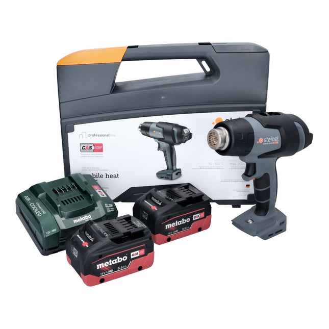 Steinel mobile heat MH 5 Akku Heißluftgebläse 18 V 50 - 500 °C CAS + 2x Akku 5,5 Ah + Ladegerät + Koffer
