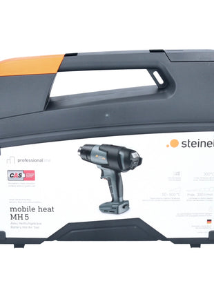 Steinel mobile heat MH 5 Akku Heißluftgebläse 18 V 50 - 500 °C CAS + 2x Akku 5,5 Ah + Ladegerät + Koffer