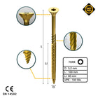 FORTE Tools Universal Holzschraube 5,0 x 100 mm T25 100 Stk. ( 000051399483 ) gelb verzinkt Torx Senkkopf Teilgewinde