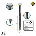 FORTE Tools Universal Holzschraube 4,0 x 50 mm T20 200 Stk. ( 000040113870 ) silber verzinkt Torx Senkkopf Teilgewinde