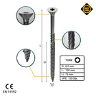 FORTE Tools Universal Holzschraube 6,0 x 120 mm T30 100 Stk. ( 000040113887 ) silber verzinkt Torx Senkkopf Teilgewinde