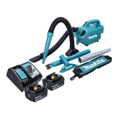 Makita DCL 184 RM Akku Staubsauger 18 V 54 mbar 0,5 l + 2x Akku 4,0 Ah + Ladegerät - Toolbrothers