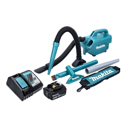 Makita DCL 184 RT1 Akku Staubsauger 18 V 54 mbar 0,5 l + 1x Akku 5,0 Ah + Ladegerät - Toolbrothers