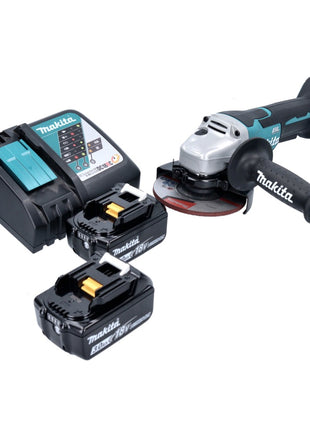 Amoladora angular a batería Makita DGA 515 RF 18 V 125 mm sin escobillas + 2x baterías 3,0 Ah + cargador