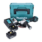 Amoladora angular a batería Makita DGA 515 RFJ 18 V 125 mm sin escobillas + 2x baterías 3,0 Ah + cargador + Makpac