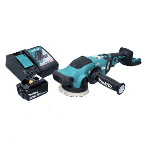 Pulidora excéntrica a batería Makita DPO 500 RF1 18 V 125 mm sin escobillas + 1x batería 3,0 Ah + cargador