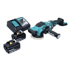 Pulidora excéntrica a batería Makita DPO 500 RG 18 V 125 mm sin escobillas + 2x baterías 6,0 Ah + cargador